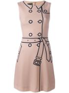 Boutique Moschino 'dress' Print Sleeveless Dress, Women's, Size: 36, Nude/neutrals, Polyester/other Fibers