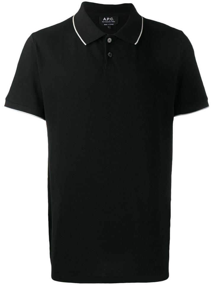 A.p.c. Short Sleeved Polo Shirt - Black