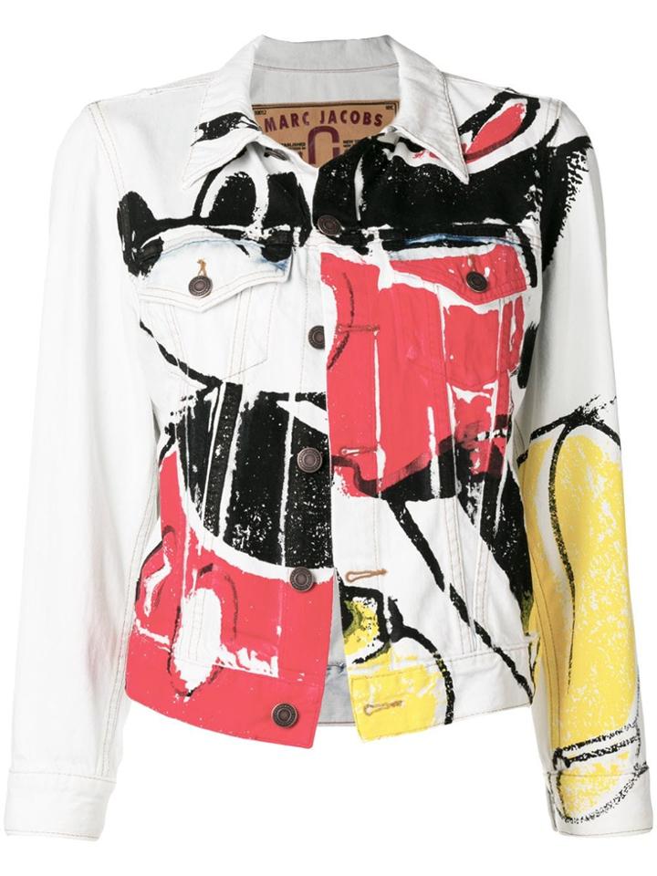 Marc Jacobs Mickey Print Denim Jacket - White