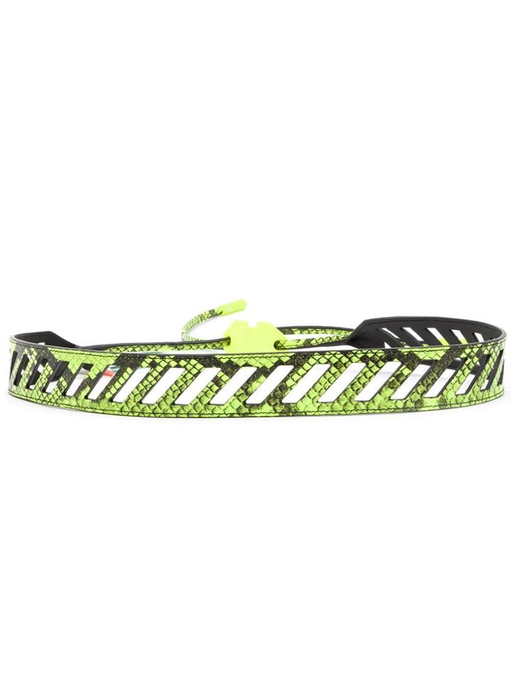 Off-white Diagonal Cut-out Belt - Yellow