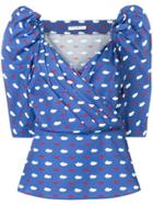 Vivetta Clouds And Lips Print Blouse - Blue