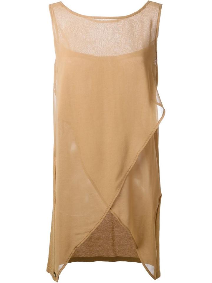 Twin-set Sheer Wrap Tank, Women's, Size: S, Nude/neutrals, Cotton/viscose
