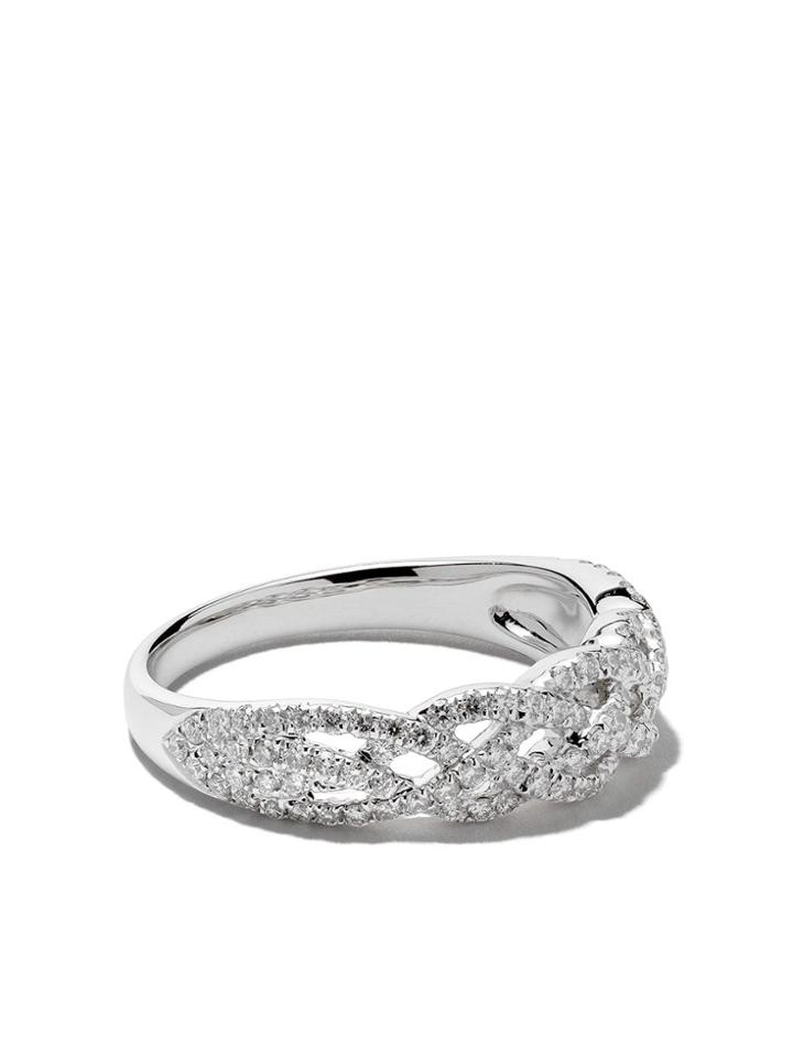 Wouters & Hendrix Gold 18kt White Gold Braided Diamond Ring