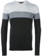 Michael Kors Striped Jumper, Men's, Size: Large, Grey, Viscose/wool