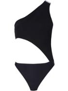 Mugler Cut-out One Shoulder Bodysuit, Women's, Size: 36, Black, Viscose/polyamide/spandex/elastane