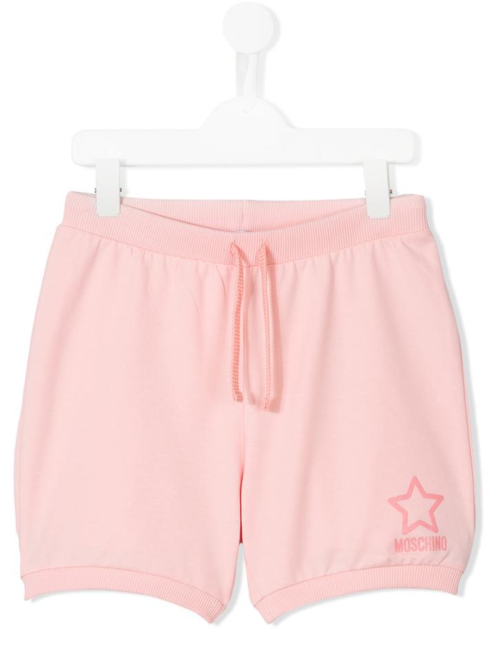 Moschino Kids - Drawstring Track Shorts - Kids - Cotton/spandex/elastane - 14 Yrs, Girl's, Pink/purple