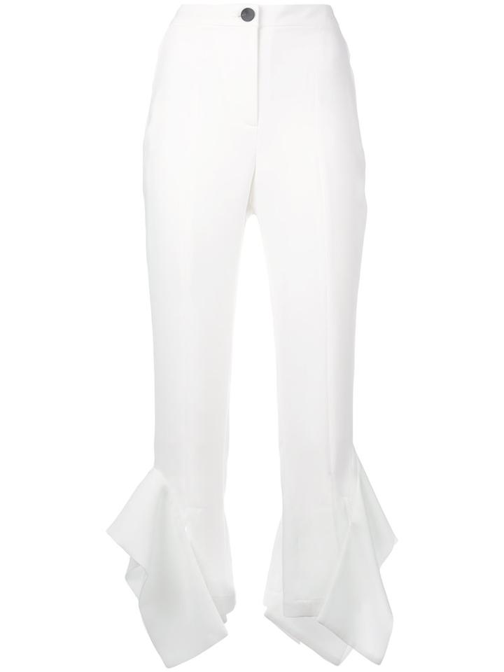 Eudon Choi - Draped Cropped Pants - Women - Polyester - 8, White, Polyester