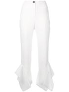 Eudon Choi - Draped Cropped Pants - Women - Polyester - 8, White, Polyester