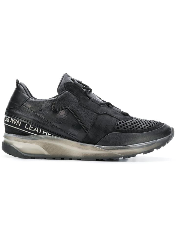 Leather Crown Iconic Sneakers - Black