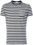 Iceberg Patch Pocket Striped T-shirt, Men's, Size: Medium, Black, Cotton