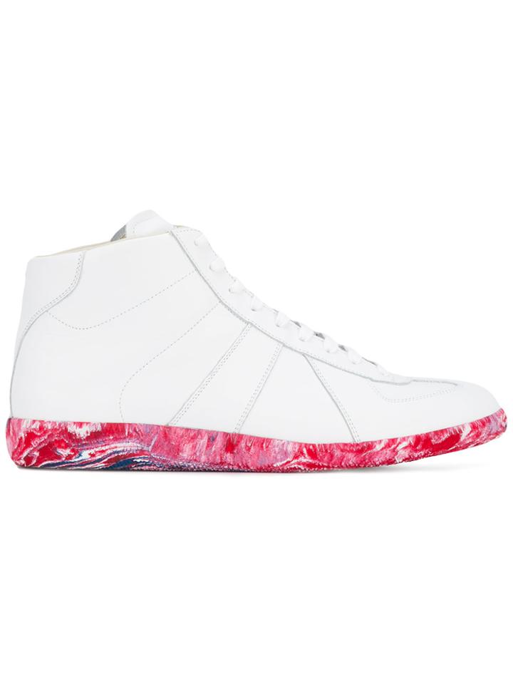 Maison Margiela White Replica Hi Top Sneakers