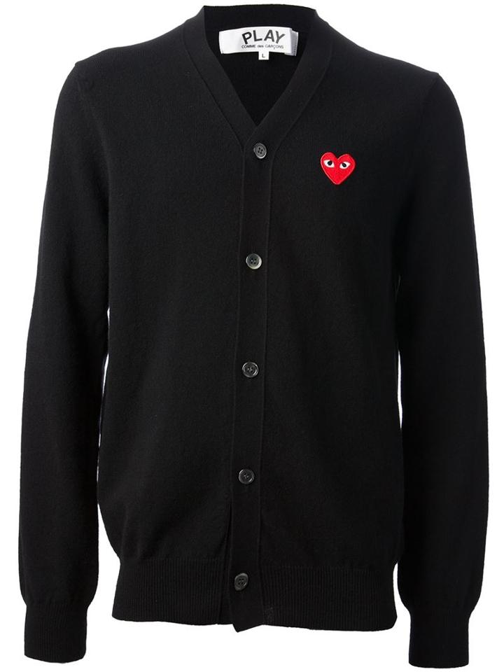 Comme Des Garçons Play Embroidered Heart Cardigan