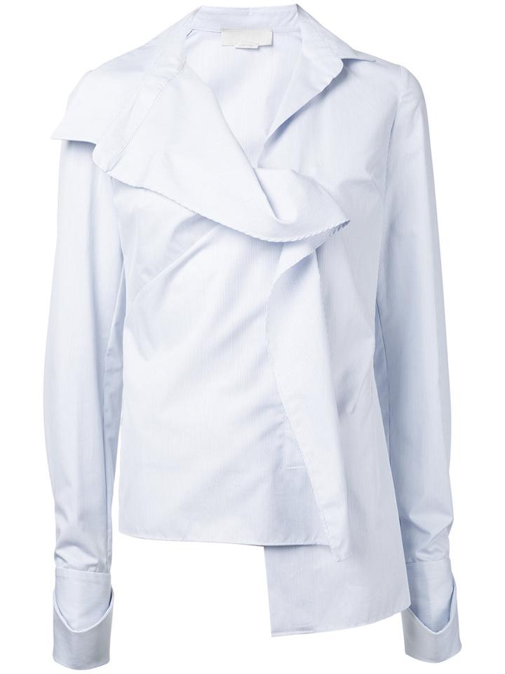 Monse - Asymmetric Striped Shirt - Women - Cotton - 4, White, Cotton