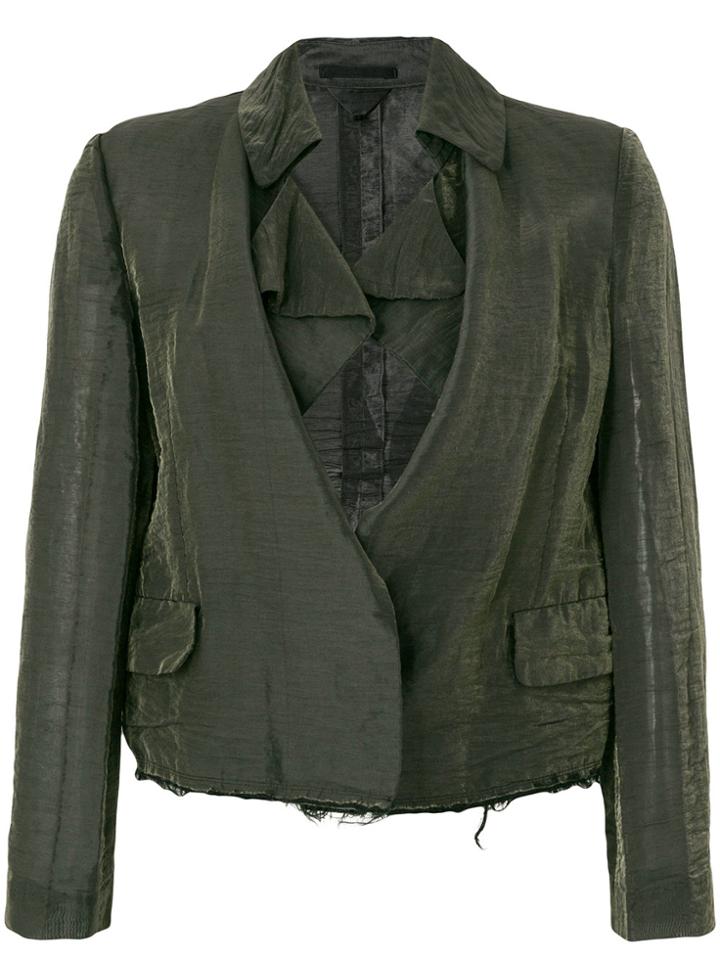 Comme Des Garçons Vintage Distressed Cropped Jacket - Black