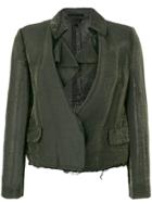 Comme Des Garçons Vintage Distressed Cropped Jacket - Black