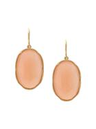 Irene Neuwirth 18kt Yellow Gold Oval Rose Cut Peach Moonstone Earrings