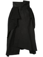 Aganovich Jersey-panelled Asymmetric Skirt - Black