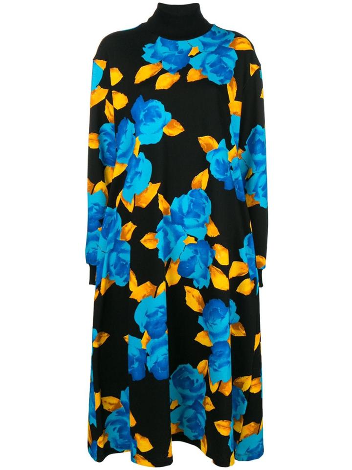Msgm Floral-print Dress - Blue