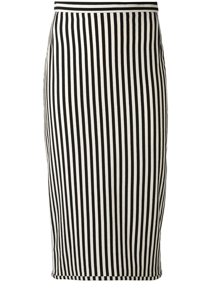 Hache - Striped Skirt - Women - Cotton - 44, Black, Cotton