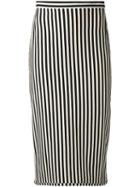 Hache - Striped Skirt - Women - Cotton - 44, Black, Cotton