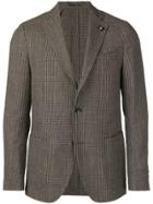 Lardini Checked Suit Jacket - Brown