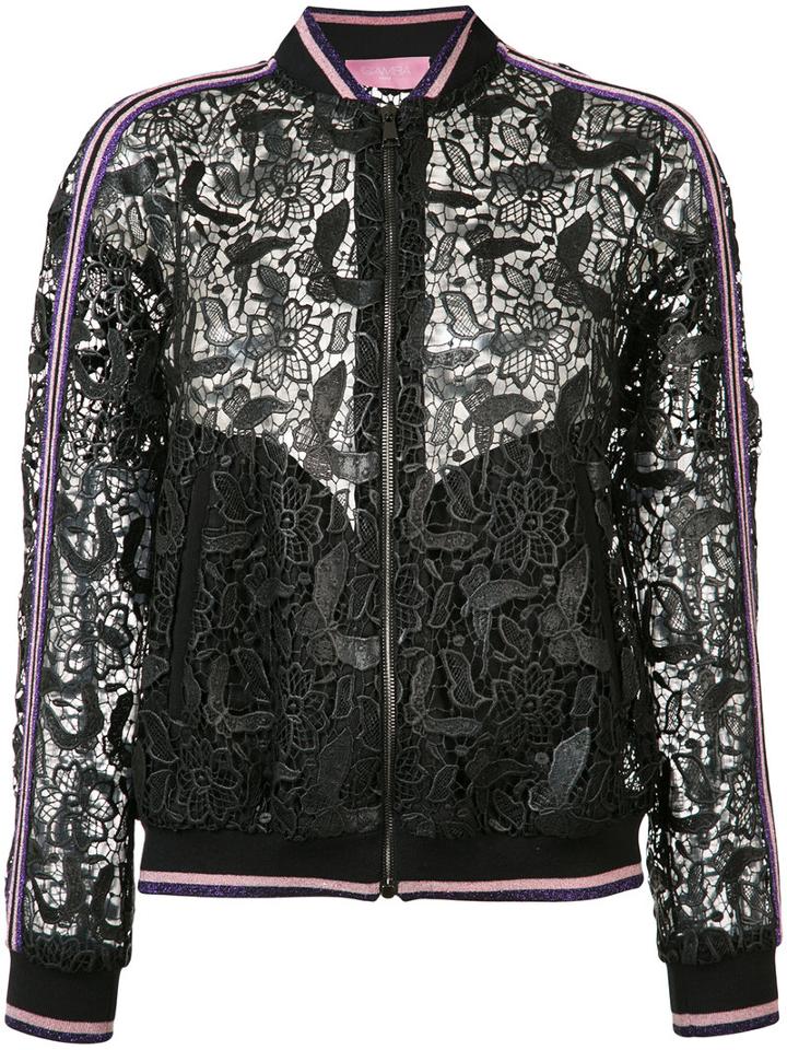 Giamba - Lace Bomber Jacket - Women - Polyester/viscose - 42, Black, Polyester/viscose