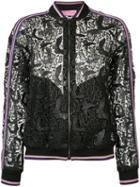 Giamba - Lace Bomber Jacket - Women - Polyester/viscose - 42, Black, Polyester/viscose