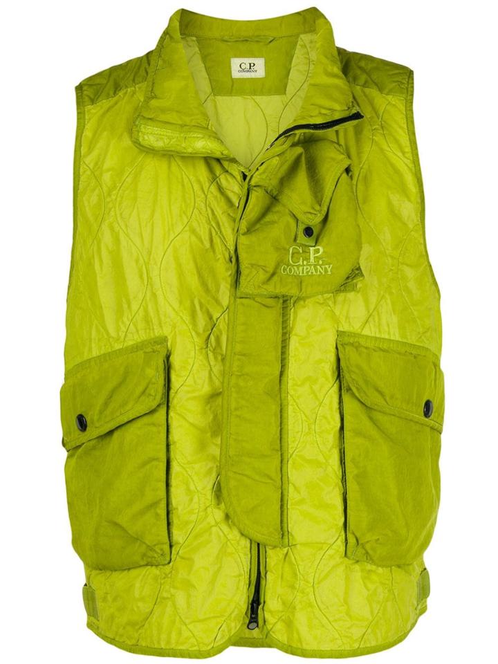 Cp Company Quilted Effect Vest - Green