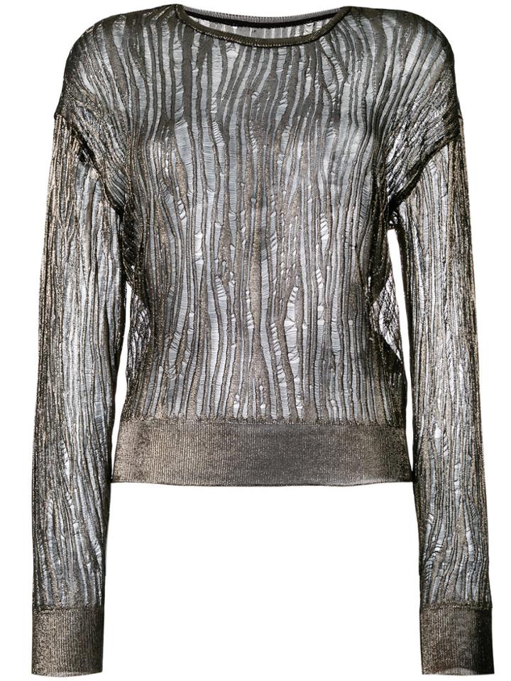 Saint Laurent Open Stitch Sheer Jumper - Black