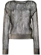 Saint Laurent Open Stitch Sheer Jumper - Black