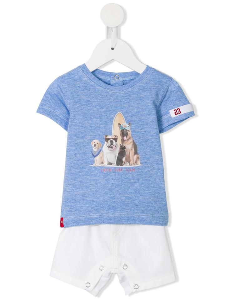 Lapin House Dog Print Short Set, Infant Boy's, Size: 6 Mth, Blue