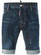 Dsquared2 Stonewashed Denim Shorts, Men's, Size: 48, Blue, Cotton/spandex/elastane