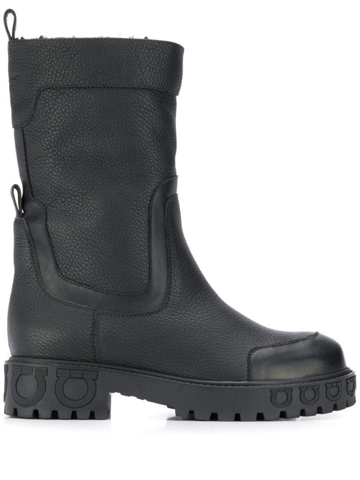 Salvatore Ferragamo Gancini Sole Boots - Black