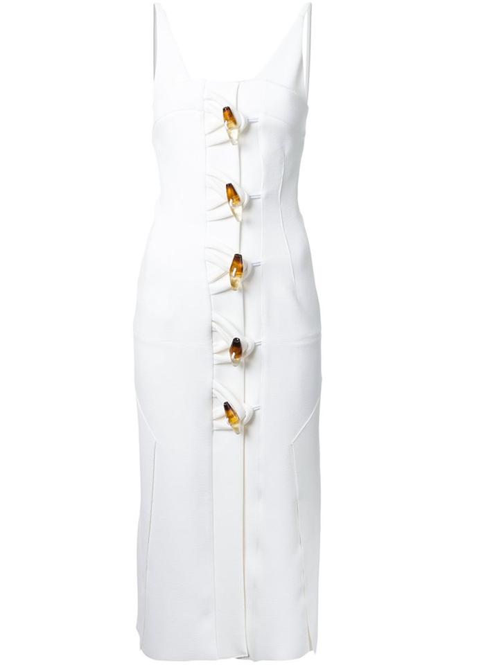 Christopher Esber Contoured Dual Knot Resin Dress, Women's, Size: 6, White, Polyester/spandex/elastane