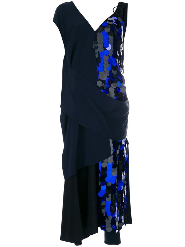 Dvf Diane Von Furstenberg Draped Sequin Gown - Black