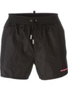 Dsquared2 Beachwear Drawstring Swim Shorts, Men's, Size: 48, Black, Polyamide
