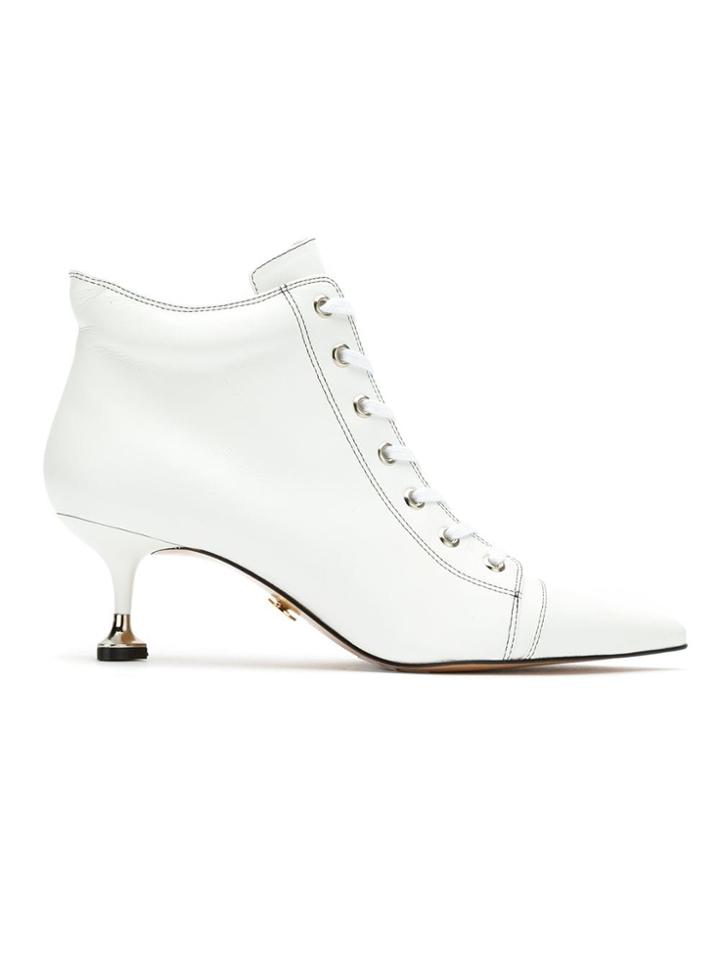 Andrea Bogosian Lace Up Ankle Boots - White