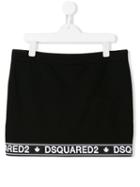 Dsquared2 Kids Knitted Logo Skirt - Black