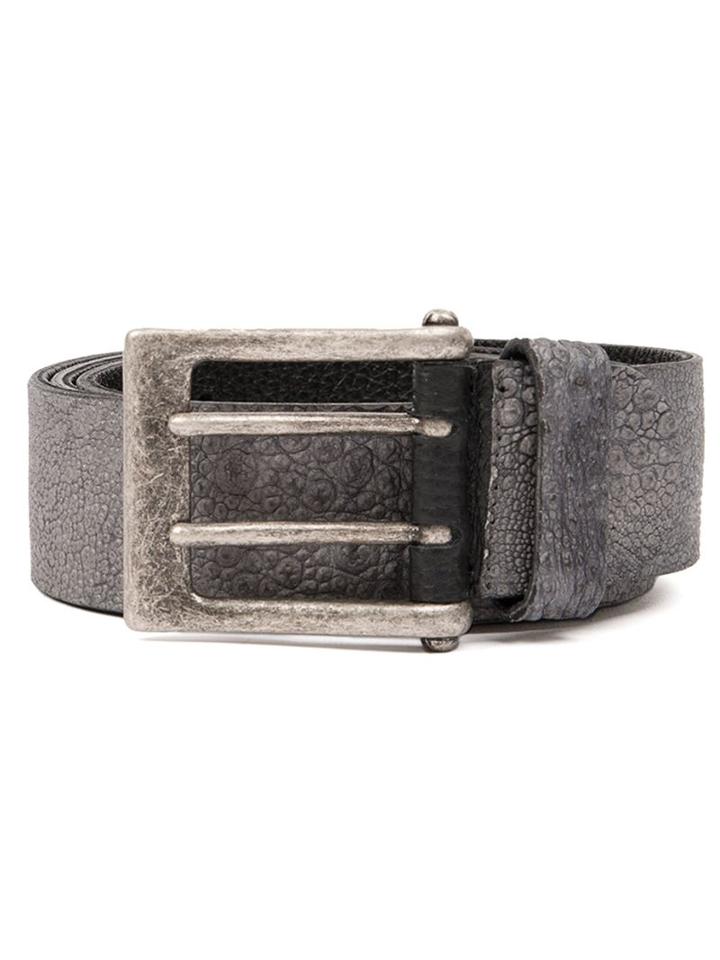Ivo Scunzani Buckle Belt, Men's, Size: M, Grey, Toad Skin
