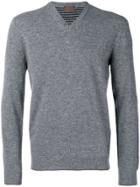 Altea Fine Knit V-neck Sweater - Grey