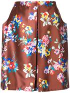 Delpozo A-line Floral Print Skirt - Brown