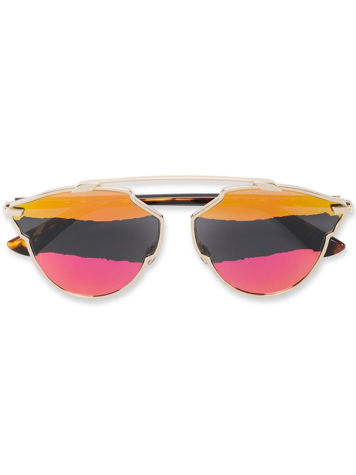 Dior Eyewear - Geometric Sunglasses - Women - Acetate/metal - One Size, Brown, Acetate/metal