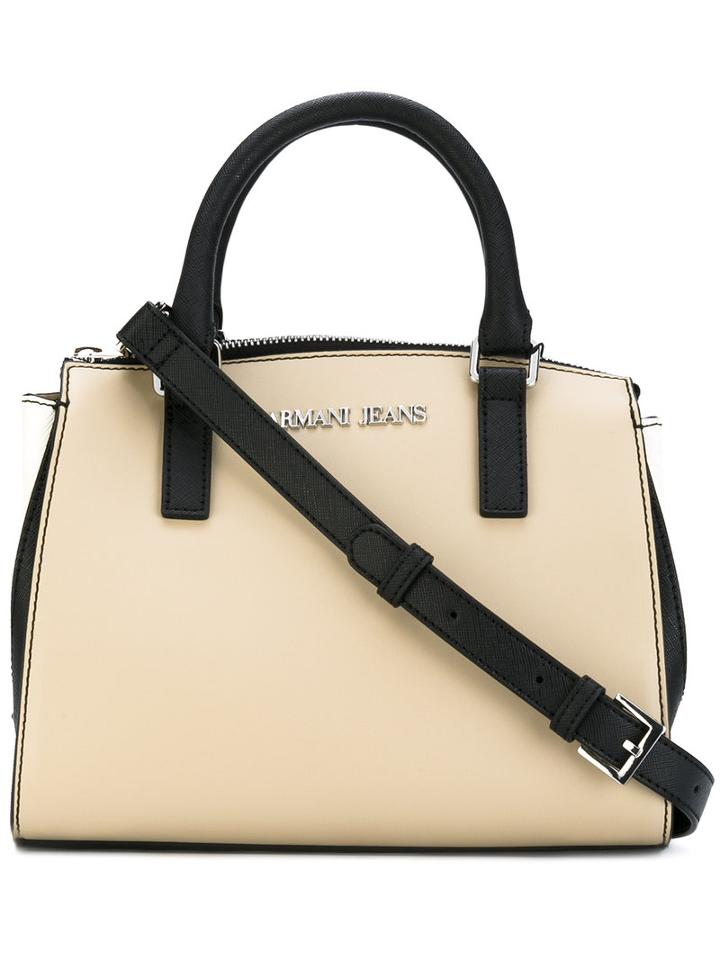 Armani Jeans - Removable Strap Tote - Women - Cotton/polyester/polyurethane/viscose - One Size, Nude/neutrals, Cotton/polyester/polyurethane/viscose