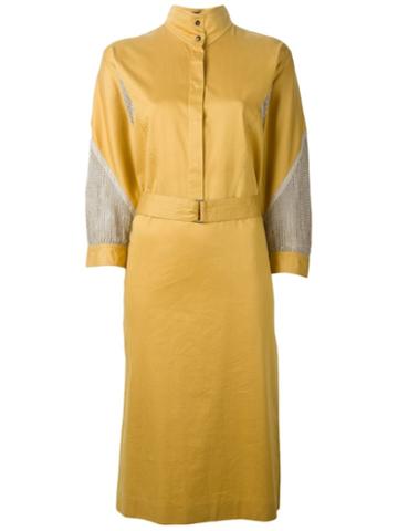 Louis Feraud Vintage Mesh Panel Shirt Dress