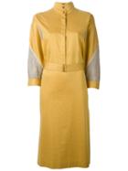 Louis Feraud Vintage Mesh Panel Shirt Dress