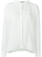 Etro Band Collar Shirt, Women's, Size: 42, White, Silk