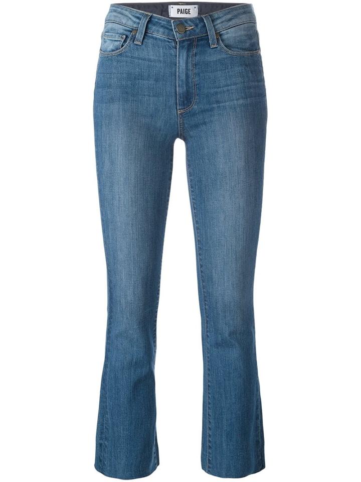 Paige 'colette' Crop Flare Jeans, Women's, Size: 28, Blue, Cotton/polyester/spandex/elastane