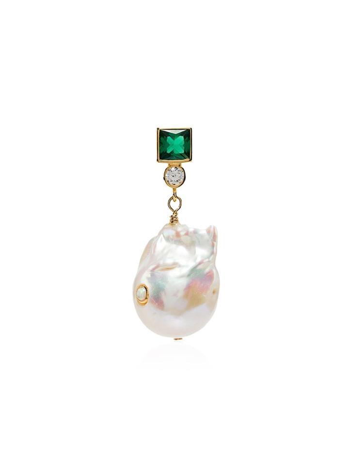 Anni Lu Pearl Drop Earring - Green
