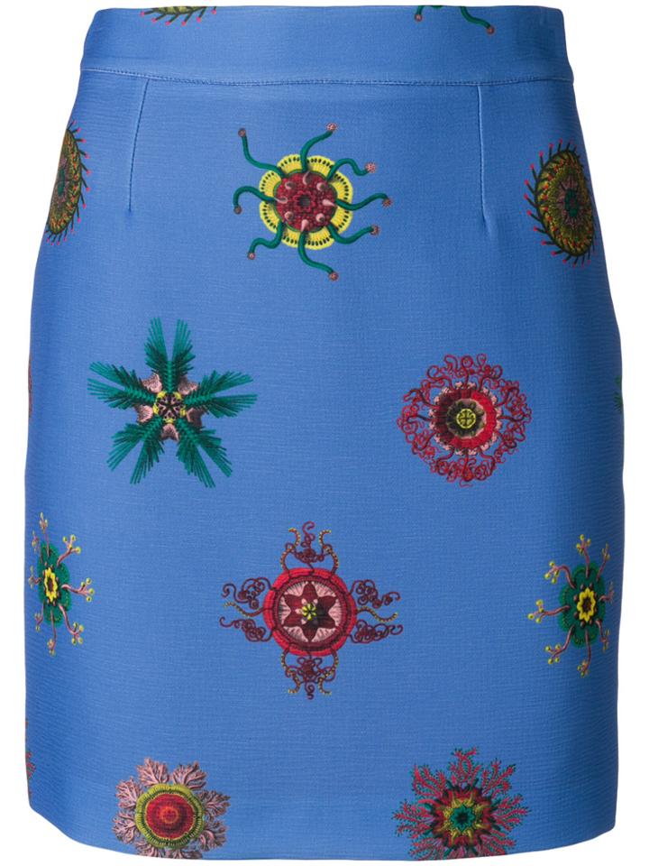 Frankie Morello Printed Mini Skirt - Blue