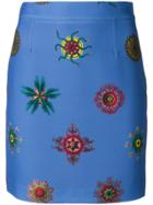 Frankie Morello Printed Mini Skirt - Blue